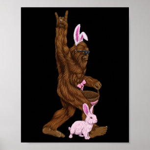 Ostern Bigfoot Bunny in einem Bysket ist Spaß für  Poster