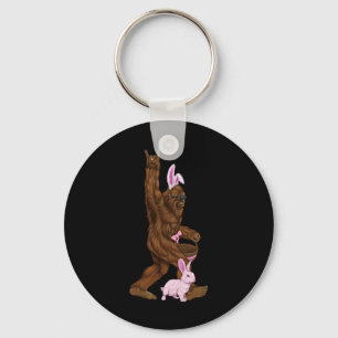 Ostern Bigfoot Bunny in einem Bysket ist Spaß für Schlüsselanhänger