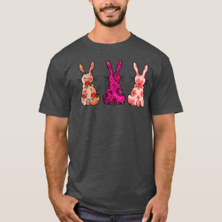 Ostern Blume Muster Bunny Trio Rabbit Osterbühne T-Shirt