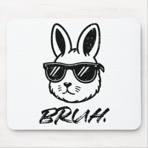 Ostern Bruh Bunny Sungles Funny Meme Men Jungs Kin Mousepad