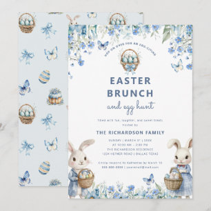 Ostern Brunch & Eierjagd Niedlich Blauer Blumenstr Einladung
