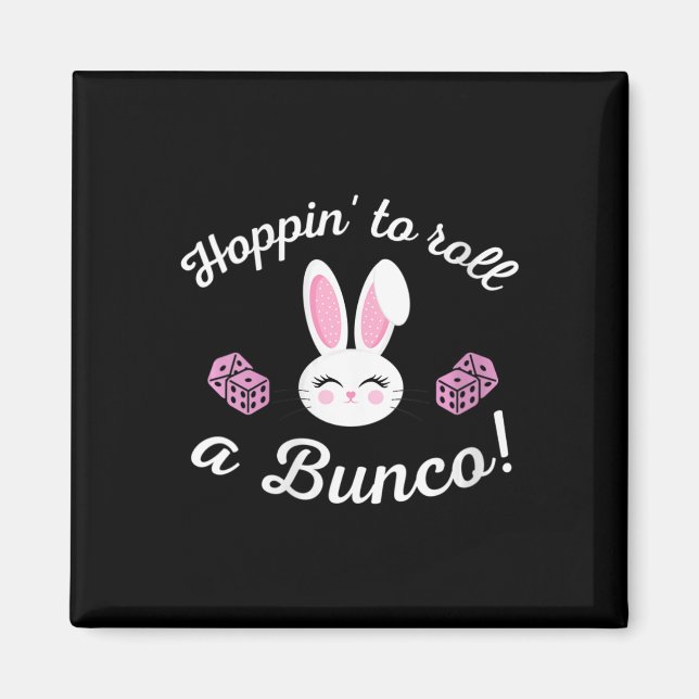 Ostern Bunco Hoppin zum Bunco Dice Bunny Magnet (Vorne)