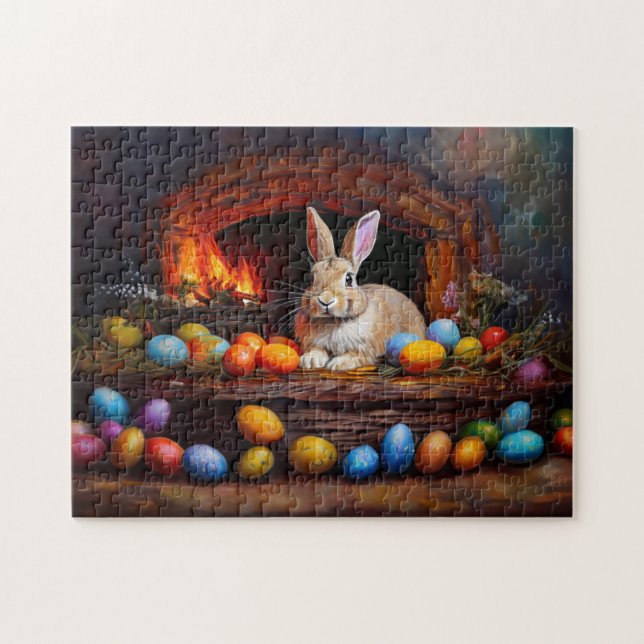 Ostern Bunny Bunte Ostereier (Horizontal)