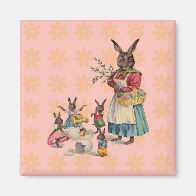 Ostern Bunny Chicken Bunny Egg Magnet (Vorne)