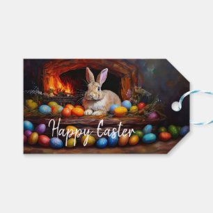 Ostern Bunny farbenfrohe Ostereier Happy Oster Geschenkanhänger