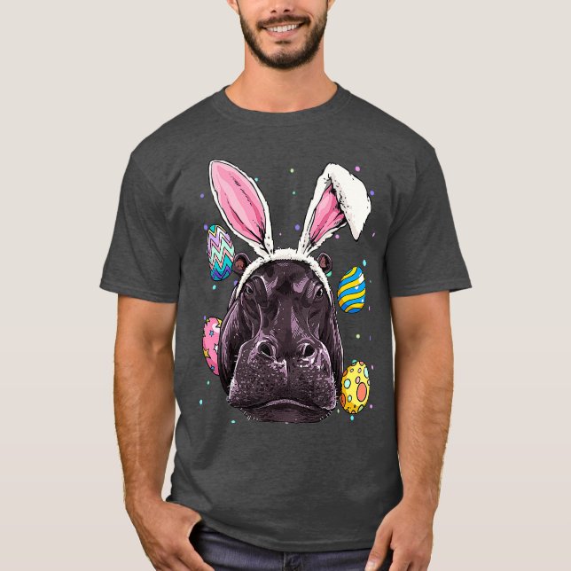 Ostern Bunny Hippo Funny Osterfest Wandern T-Shirt (Vorderseite)