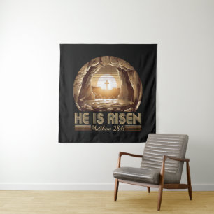 Ostern Christlich Er ist auferstanden Jesus Wandteppich