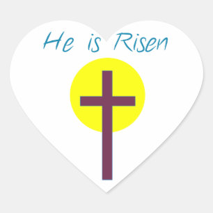 Ostern Christlich ist er mit der Sonne überquert Herz-Aufkleber