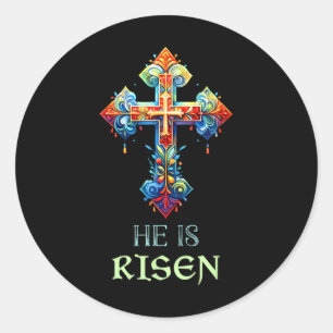 Ostern Christlich ist er riskante Auferstehung ort Runder Aufkleber