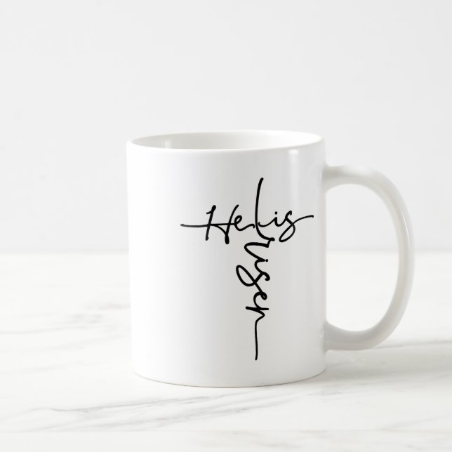 Ostern Christlich ist er riss Sun Auferstehung Män Kaffeetasse (Rechts)