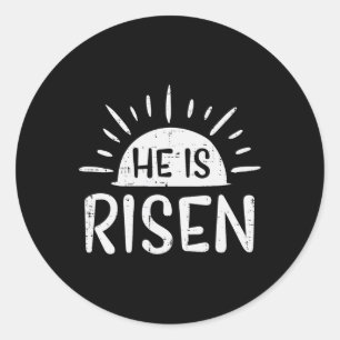 Ostern Christlich ist er riss Sun Auferstehung Män Runder Aufkleber
