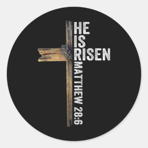 Ostern Christlich ist er riss Sun Auferstehung Män Runder Aufkleber