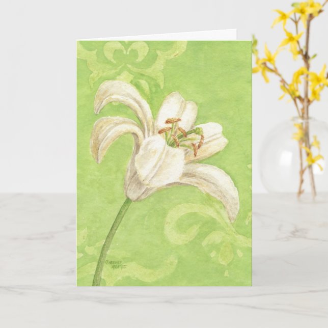 Ostern Christliche Weiße Lily Elegance Joy Segeln Karte (Gelbe Blume)