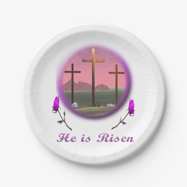 Ostern Christus ist Riserkarten Pappteller (Vorderseite)