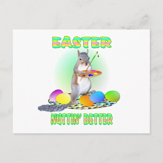 Ostern-Eichhörnchen Feiertagspostkarte (Vorderseite)