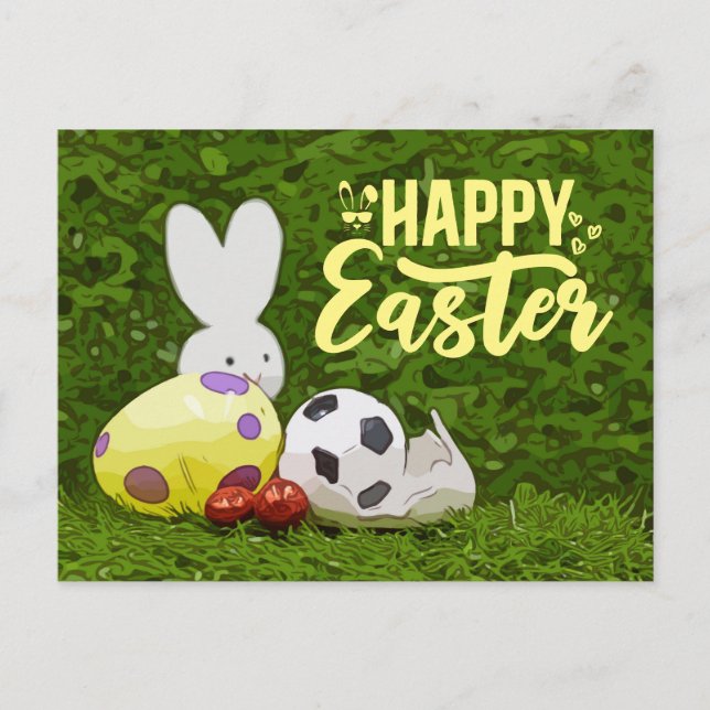 Ostern-Eier für Ostern-Urlaub auf Grün Postkarte (Vorderseite)