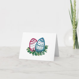 Ostern-Eier-Karte in Rosa und Blau Karte