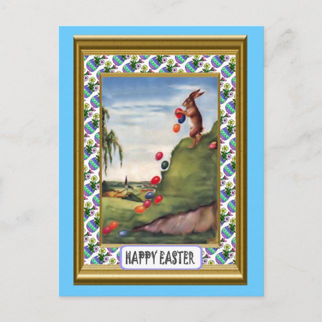Ostern - Eierrollen Feiertagspostkarte (Vorderseite)