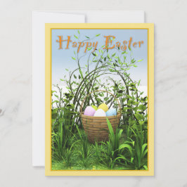 Ostern - Ein Eierkorb auf der Wiese Ankündigung