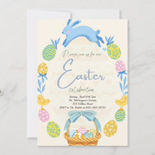 Ostern Einladung Brunch Egg Hunt Bunny Rabbit