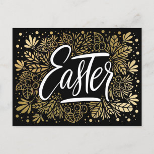 Ostern Elegantes Schwarzes und Gold Postkarte