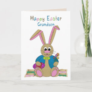 Ostern, Enkel, Osterhase zum Kuscheln Karte