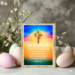 OSTERN Er ist auferstanden Christliches Kreuz und Ankündigung