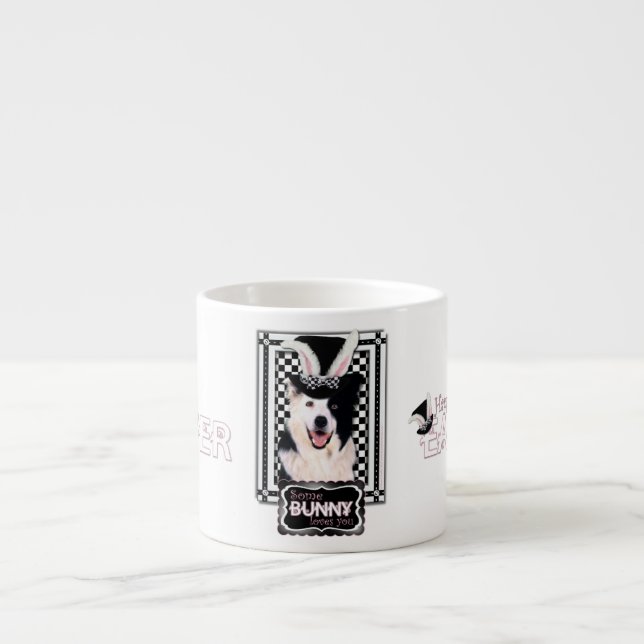 Ostern - etwas Häschen-Lieben Sie - Grenzcollie Espressotasse (Vorderseite)