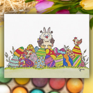 OSTERN Eule Postkarte von Nicole Janes