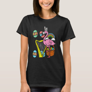 Ostern Flamingo Bunny Ears Eggs Harp Niedlich Wome T-Shirt