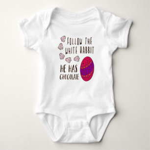 Ostern Folgen Sie dem Weißen Kaninchen Funny Spric Baby Strampler