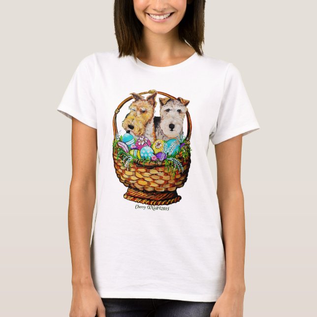 Ostern-Foxterrier T-Shirt (Vorderseite)