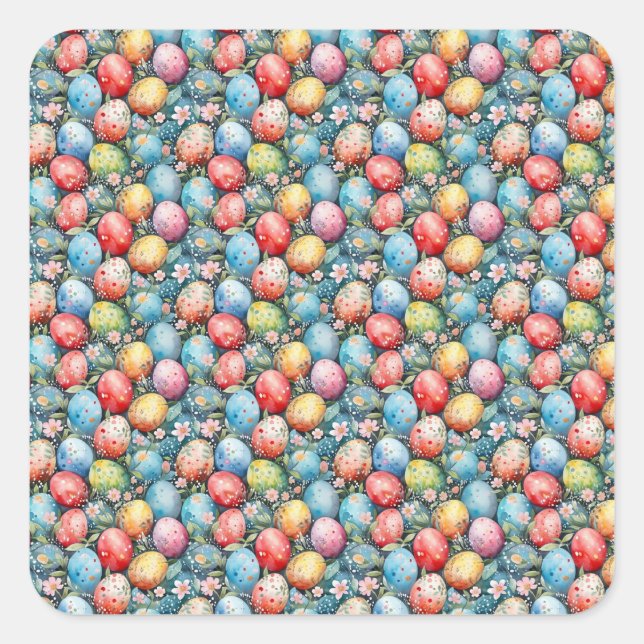 Ostern - Genussreiche Quadratischer Aufkleber (Vorderseite)
