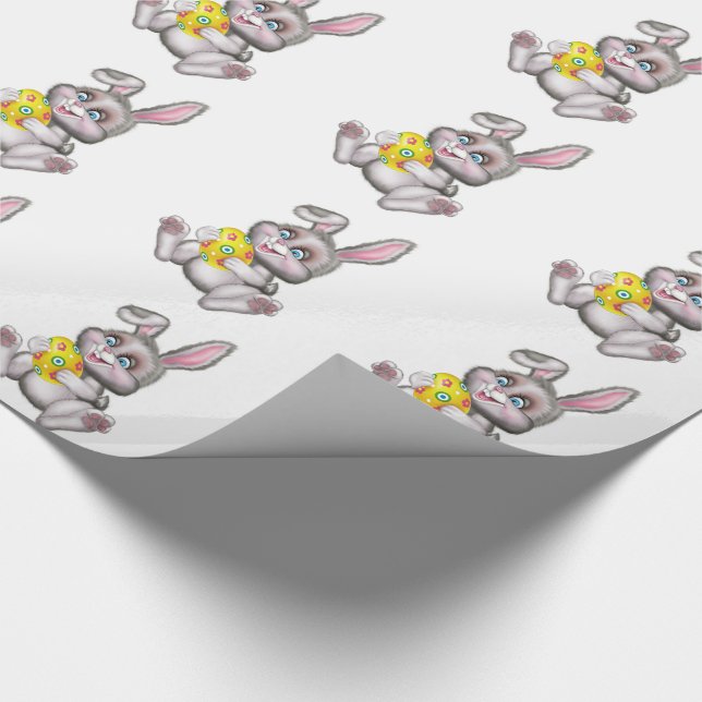 Ostern-Geschenk-Verpackung/Häschen mit Ei Geschenkpapier (Ecke)