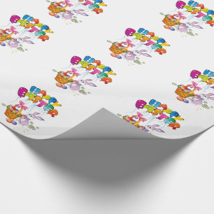 Ostern-Geschenk-Verpackung/Häschen mit Korb mit Geschenkpapier