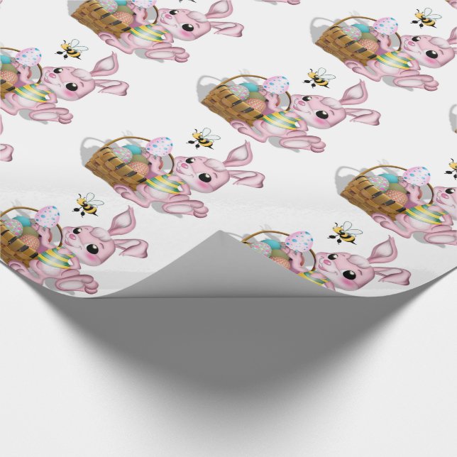 Ostern-Geschenk-Verpackung/Häschen mit Korb mit Geschenkpapier (Ecke)
