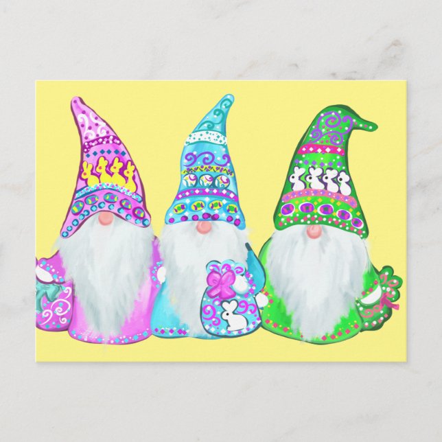 OSTERN  GNOMES POSTKARTE (Vorderseite)