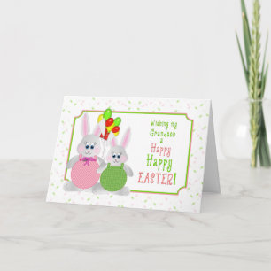 Ostern - Grandson - Bunnies & Balloons Feiertagskarte