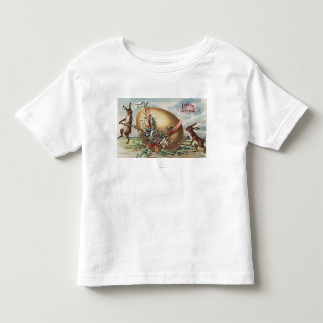 Ostern GreetingsRabbits durch ein verziertes Ei Kleinkind T-shirt (Vorderseite)