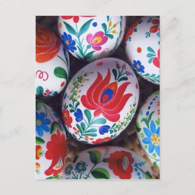 Ostern-Grüße kalocsai Eier Feiertagspostkarte (Vorderseite)