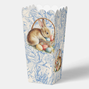Ostern, Hasen und bunte Eier in einem Weidenkorb Geschenkschachtel
