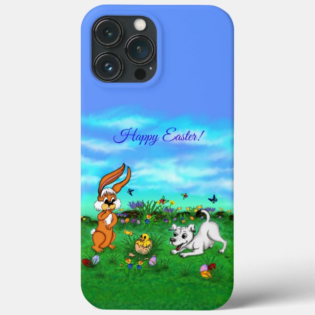 Ostern - Hündchen Kapuzinerkolben und Küken Case-Mate iPhone Hülle (Rückseite)