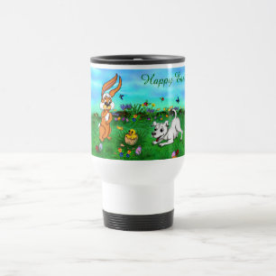 Ostern - Hündchen Kapuzinerkolben und Küken Reisebecher