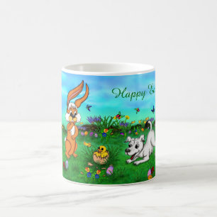 Ostern - Hündchen Kapuzinerkolben und Küken Verwandlungstasse