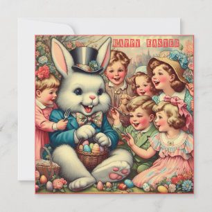 Ostern im Vintage-Stil ~FROHE OSTERN ~ Hase ~ Feiertagskarte