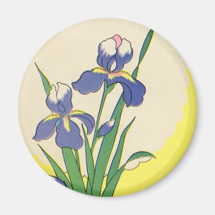 Ostern im Vintage-Stil, lila Garten-Schwertlilien- Magnet