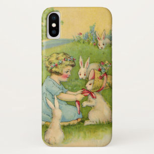 Ostern im Vintage-Stil, Mädchenhaube auf Kaninchen title_seo2