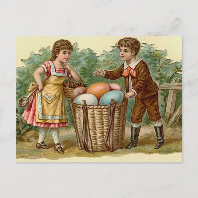 Ostern im Vintage-Stil Postkarte (Vorderseite)