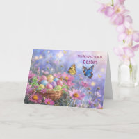 Ostern In Gedanken an Dich Hübsche Blumen Korb Eie