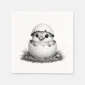 Ostern in Schwarzweiß Serviette